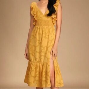 Lulus Marigold Tie Back Midi Dress